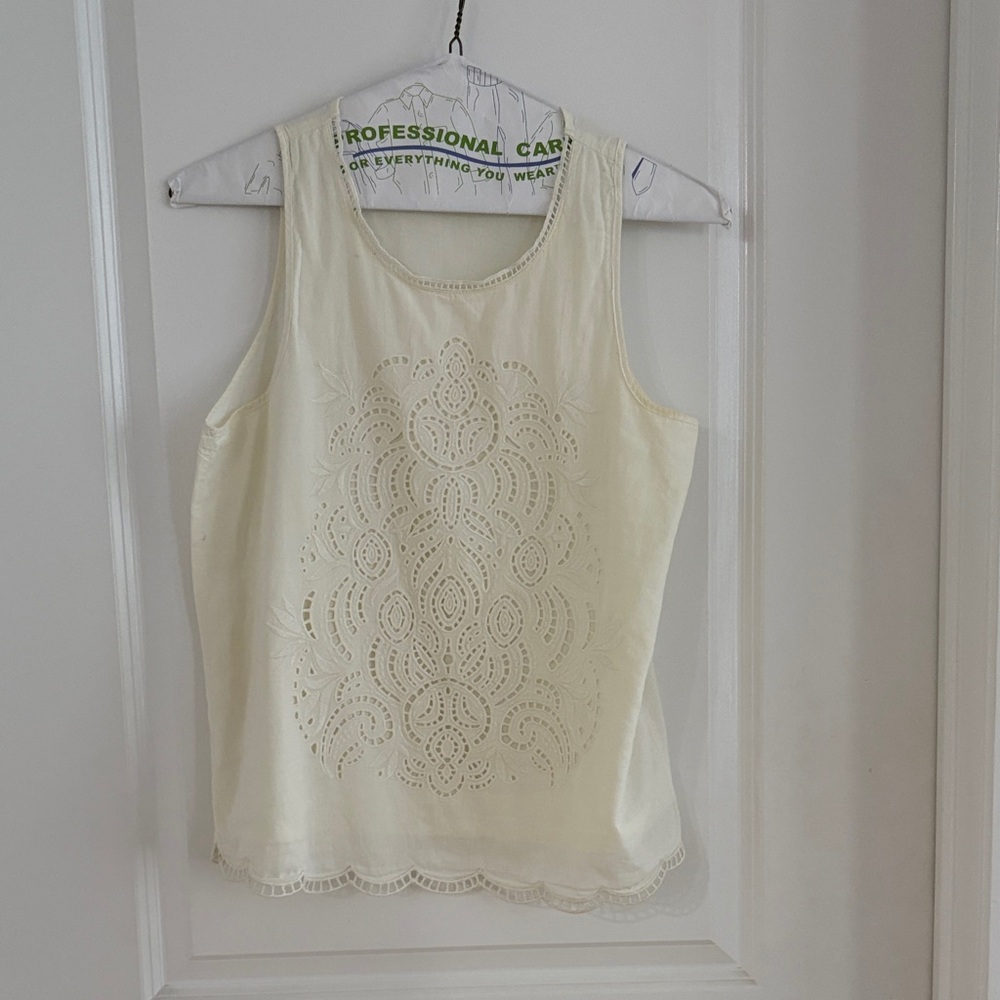 Elegant Cream Lace Tank Top